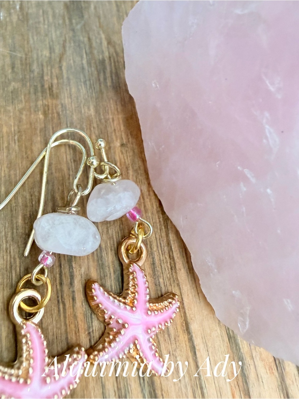 CHIC- BOHEMIAN Rose Gold Starfish Drop Earrings - Picture 2 of 3